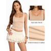 image:imageMANGOPOP Double Lined Tank Tops for Women Sleeveless Square Neck Shirts Basic Summer Tops 2025Clay
