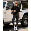 image:imageMANGOPOP Half Sleeve Oversized Tops for Women Crew Neck Loose Fit Casual Summer Trendy Back Seams T Shirt Tops 2026Black