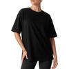 image:imageMANGOPOP Half Sleeve Oversized Tops for Women Crew Neck Loose Fit Casual Summer Trendy Back Seams T Shirt Tops 2026Black