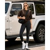 image:imageMANGOPOP Half Sleeve Oversized Tops for Women Crew Neck Loose Fit Casual Summer Trendy Back Seams T Shirt Tops 2026Coffee