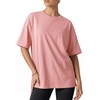 image:imageMANGOPOP Half Sleeve Oversized Tops for Women Crew Neck Loose Fit Casual Summer Trendy Back Seams T Shirt Tops 2026Pink