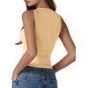 image:imageMANGOPOP Tank Top for Women Double Lined Sleeveless Crew Neck Racerback Slim Basic Fitted Summer Shirt