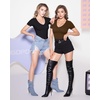 image:imageMANGOPOP Womens Double Lined Short Long Sleeve Tops V Neck T Shirts Fitted Basic TeeA03 Short Sleeve Brown