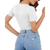 image:imageMANGOPOP Womens Scoop Neck Slim Fitted Short Sleeve Double Lined T Shirt Tight Basic Tops Y2K Tee02 White