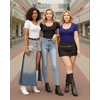 image:imageMANGOPOP Womens Scoop Neck Slim Fitted Short Sleeve Double Lined T Shirt Tight Basic Tops Y2K TeeDeep Blue