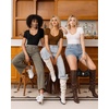 image:imageMANGOPOP Womens T Shirt Sweetheart V Neck Long Sleeve Short Sleeve Basic Tight Tops TeeShort Sleeve Brown