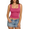 image:imageMANGOPOP Double Lined Tank Tops for Women Sleeveless Square Neck Shirts Basic Summer Tops 2025Blush