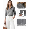 image:imageMANGOPOP Button Down Shirts for Women Long Sleeve Plaid Shirts Ruffle Blouses Business Casual Gingham Tops 2026 Trendy OutfitAblack