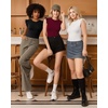 image:imageMANGOPOP Womens Body Suits Cute Crew Neck Ruffle Sleeveless Slim Fit Bodysuit Tank Tops Tight Casual SexyBurgundy