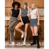 image:imageMANGOPOP Womens Body Suits Cute Crew Neck Ruffle Sleeveless Slim Fit Bodysuit Tank Tops Tight Casual SexyDark Heather Grey