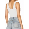 image:imageMANGOPOP Womens Henley Shirt Scoop Neck Button Down Ribbed Bodysuits Sleeveless Tank Tops Body SuitD2tank Top White