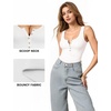 image:imageMANGOPOP Womens Henley Shirt Scoop Neck Button Down Ribbed Bodysuits Sleeveless Tank Tops Body SuitD2tank Top White
