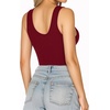 image:imageMANGOPOP Womens Henley Shirt Scoop Neck Button Down Ribbed Bodysuits Sleeveless Tank Tops Body SuitDtank Top Burgundy