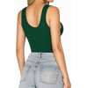 image:imageMANGOPOP Womens Henley Shirt Scoop Neck Button Down Ribbed Bodysuits Sleeveless Tank Tops Body SuitDtank Top Green