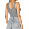 image:imageMANGOPOP Womens Henley Shirt Scoop Neck Button Down Ribbed Bodysuits Sleeveless Tank Tops Body SuitDtank Top Grey