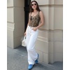 image:imageMANGOPOP Womens Henley Shirt Scoop Neck Button Down Ribbed Bodysuits Sleeveless Tank Tops Body SuitDtank Top Leopard