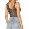image:imageMANGOPOP Womens Henley Shirt Scoop Neck Button Down Ribbed Bodysuits Sleeveless Tank Tops Body SuitDtank Top Leopard