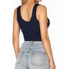 image:imageMANGOPOP Womens Henley Shirt Scoop Neck Button Down Ribbed Bodysuits Sleeveless Tank Tops Body SuitDtank Top Navy Blue