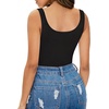 image:imageMANGOPOP Womens Tank Top Bodysuit Scoop Neck Sleeveless Body Suits Sexy UBack Backless Going Out TopsA Black