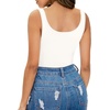 image:imageMANGOPOP Womens Tank Top Bodysuit Scoop Neck Sleeveless Body Suits Sexy UBack Backless Going Out TopsB White