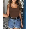 image:imageMANGOPOP Womens Tank Top Bodysuit Scoop Neck Sleeveless Body Suits Sexy UBack Backless Going Out TopsCoffee