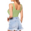 image:imageMANGOPOP Womens Tank Top Bodysuit Scoop Neck Sleeveless Body Suits Sexy UBack Backless Going Out TopsFern Green