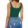 image:imageMANGOPOP Womens Tank Top Bodysuit Scoop Neck Sleeveless Body Suits Sexy UBack Backless Going Out TopsGreen
