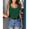 image:imageMANGOPOP Womens Tank Top Bodysuit Scoop Neck Sleeveless Body Suits Sexy UBack Backless Going Out TopsGreen