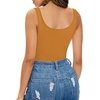 image:imageMANGOPOP Womens Tank Top Bodysuit Scoop Neck Sleeveless Body Suits Sexy UBack Backless Going Out TopsKhaki