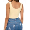 image:imageMANGOPOP Womens Tank Top Bodysuit Scoop Neck Sleeveless Body Suits Sexy UBack Backless Going Out TopsLight Apricot