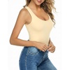 image:imageMANGOPOP Womens Tank Top Bodysuit Scoop Neck Sleeveless Body Suits Sexy UBack Backless Going Out TopsLight Apricot