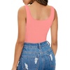 image:imageMANGOPOP Womens Tank Top Bodysuit Scoop Neck Sleeveless Body Suits Sexy UBack Backless Going Out TopsLight Pink