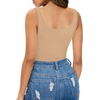image:imageMANGOPOP Womens Tank Top Bodysuit Scoop Neck Sleeveless Body Suits Sexy UBack Backless Going Out TopsMocha
