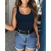 image:imageMANGOPOP Womens Tank Top Bodysuit Scoop Neck Sleeveless Body Suits Sexy UBack Backless Going Out TopsNavy Blue