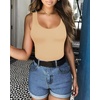 image:imageMANGOPOP Womens Tank Top Bodysuit Scoop Neck Sleeveless Body Suits Sexy UBack Backless Going Out TopsNude