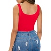 image:imageMANGOPOP Womens Tank Top Bodysuit Scoop Neck Sleeveless Body Suits Sexy UBack Backless Going Out TopsRed