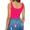 image:imageMANGOPOP Womens Tank Top Bodysuit Scoop Neck Sleeveless Body Suits Sexy UBack Backless Going Out TopsRose Pink