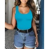 image:imageMANGOPOP Womens Tank Top Bodysuit Scoop Neck Sleeveless Body Suits Sexy UBack Backless Going Out TopsRoyal Blue