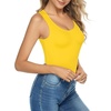 image:imageMANGOPOP Womens Tank Top Bodysuit Scoop Neck Sleeveless Body Suits Sexy UBack Backless Going Out TopsYellow