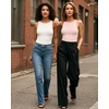 image:imageMANGOPOP Womens Tank Tops Bodysuit Double Lined Crew Neck Thong Body Suit Sleeveless Halter Fitted Top06 Blushing Bride