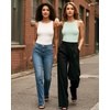 image:imageMANGOPOP Womens Tank Tops Bodysuit Double Lined Crew Neck Thong Body Suit Sleeveless Halter Fitted Top09 Misty Jade