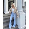 image:imageMANGOPOP Double Lined Long Sleeve Bodysuits for Women Scoop Neck Thong Short Bodysuit Tops SeamlessB2 Long Sleeve White