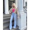 image:imageMANGOPOP Double Lined Long Sleeve Bodysuits for Women Scoop Neck Thong Short Bodysuit Tops SeamlessD4long Sleeve Hot Pink
