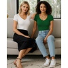 image:imageMANGOPOP Double Lined Short Sleeve Bodysuits for Women V Neck Thong Body Suit Stretchy Lightweight Bodysuit TopsDeep Green