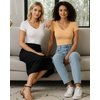 image:imageMANGOPOP Double Lined Short Sleeve Bodysuits for Women V Neck Thong Body Suit Stretchy Lightweight Bodysuit TopsOchre