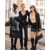 image:imageMANGOPOP Long Sleeve V Neck Bodysuits for Women Double Lined Sexy Going Out Tops Body Suit ShirtsNude