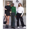 image:imageMANGOPOP Mock Turtle Neck Double Lined Long Sleeve Body Suits for Women Basic Body Suit Going Out TopsDeep Green