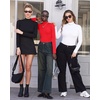 image:imageMANGOPOP Mock Turtle Neck Double Lined Long Sleeve Body Suits for Women Basic Body Suit Going Out TopsRed