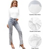 image:imageMANGOPOP Mock Turtle Neck Double Lined Long Sleeve Body Suits for Women Basic Body Suit Going Out TopsWhite
