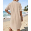 image:imageMANGOPOP Swimsuit Coverup for Women Striped Bathing Suit Cover Up Button Down Shirt Beach Cover Ups Dress 2026 Summer OutfitsAkhaki